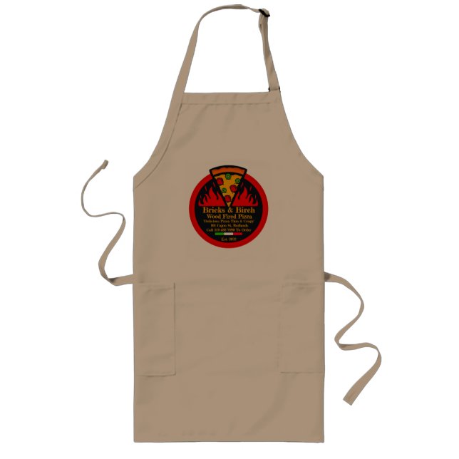 Customize Wood Fired Pizza Restaurant Promo Staff Long Apron (Front)