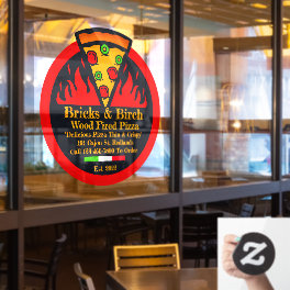 Customize Wood Fired Pizza Restaurant Promo Window Cling