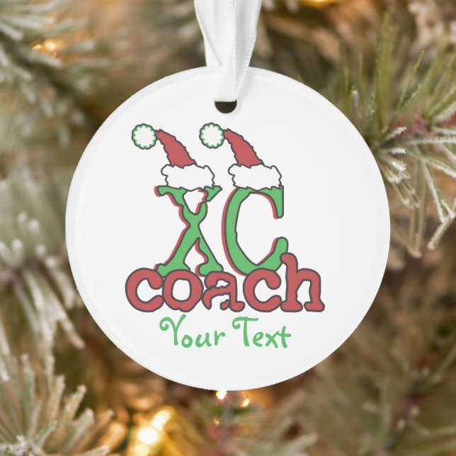 Customize XC Cross Country Coach Christmas Holiday Ornament (Tree)