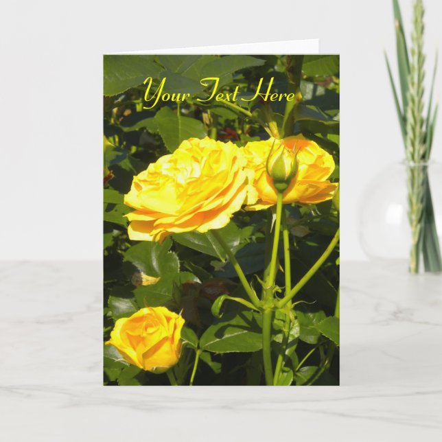 *Customize* Yellow Roses Greeting Card (Front)