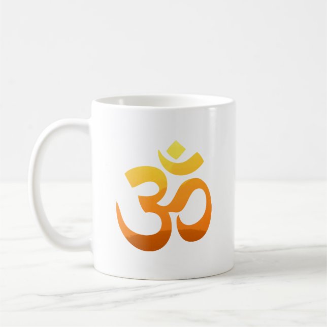 Customize Yoga Om Mantra Gold Sun Meditation Coffee Mug (Left)