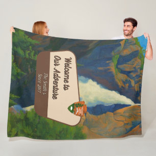Customize Yosemite Falls Park Family Adventure Fleece Blanket