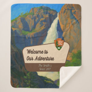 Customize Yosemite Falls Park Family Adventure Sherpa Blanket