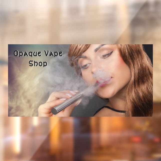 Customize Young Woman Vaping Vape Business Accent Window Cling (Sheet 2)