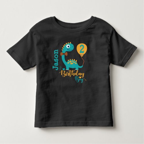 Customize Your Age Dino  Birthday Boy Toddler T_shirt