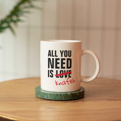 Customize Your All You Need Is Love Funny Arabic Coffee Mug