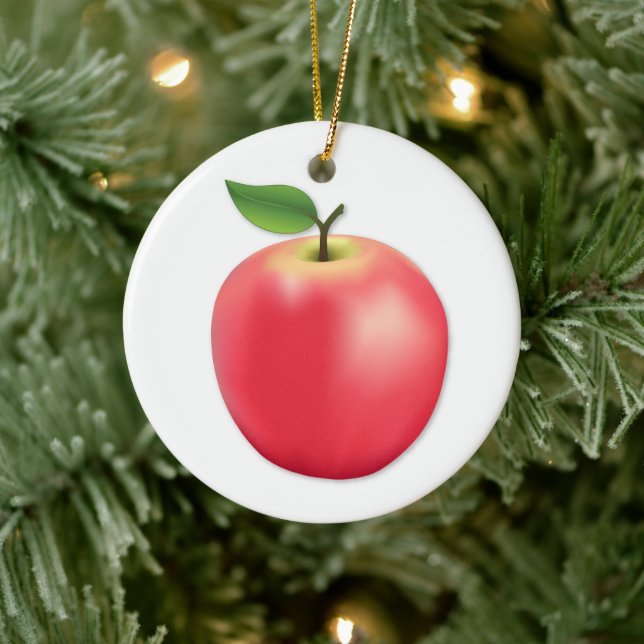 Customize Your Apple  Ceramic Ornament (Tree)