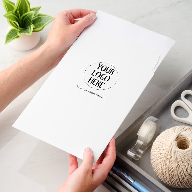 Customize Your Black White company logo and text Envelope Mailers (Desk)