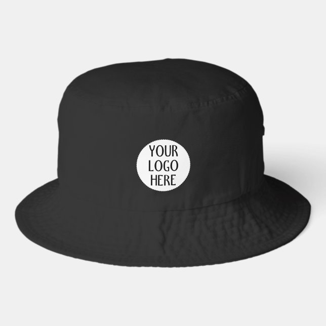 Customize Your Black White company logo Bucket Hat (Front)