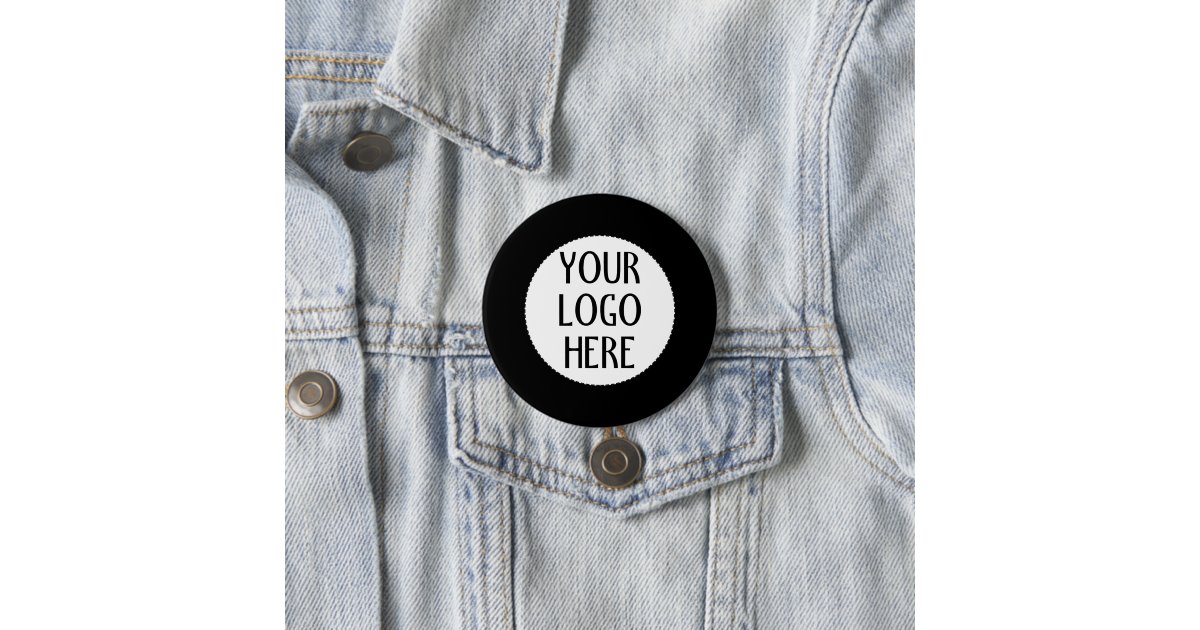 Customize Your Black White company logo Button | Zazzle