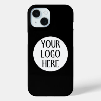 Customize Your Black White company logo iPhone 15 Case