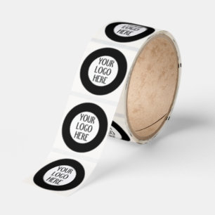 Customize Your Black White company logo Classic Round Sticker