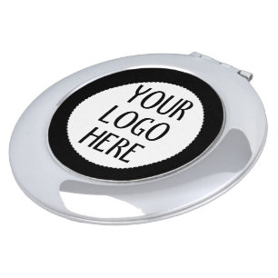 Customize Your Black White company logo Compact Mirror