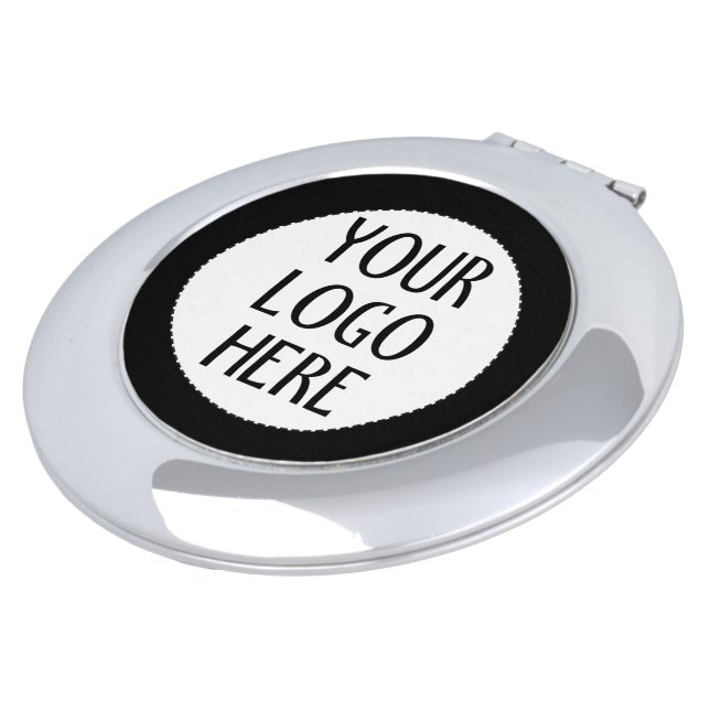 Customize Your Black White company logo Compact Mirror (Turned)