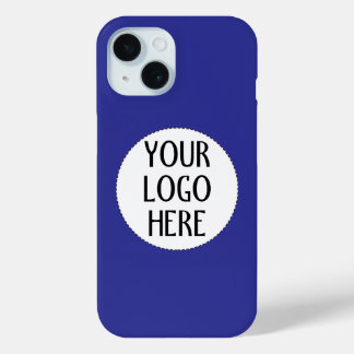 Customize Your Black White company logo Dark blue iPhone 15 Case