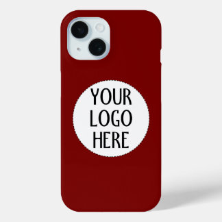 Customize Your Black White company logo Dark red iPhone 15 Case