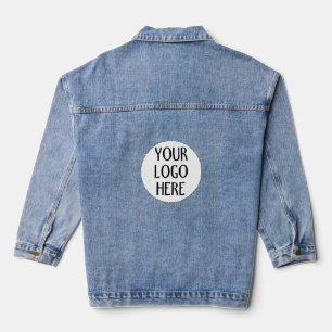 Customize Your Black White company logo Denim Jacket
