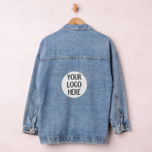 Customize Your Black White company logo Denim Jacket