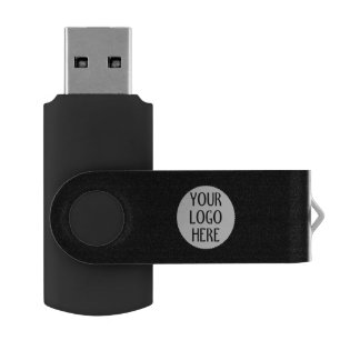 Customize Your Black White company logo Flash Drive