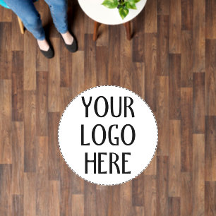 Customize Your Black White company logo Floor Decals