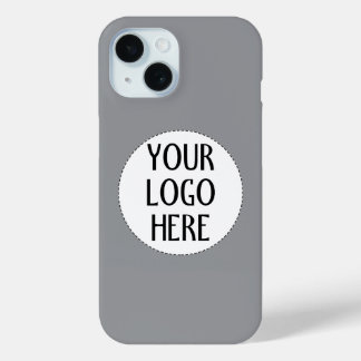 Customize Your Black White company logo Gray iPhone 15 Case