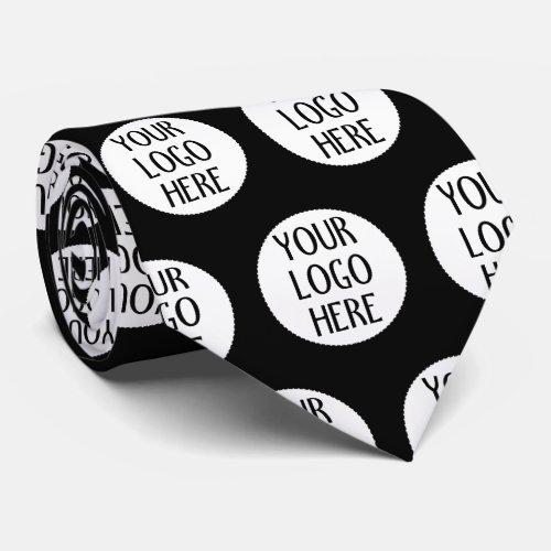 Customize Your Black White company logo Neck Tie