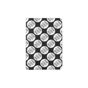 Customize Your Black White company logo pattern Passport Holder