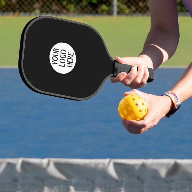 Customize Your Black White company logo Pickleball Paddle (Insitu)
