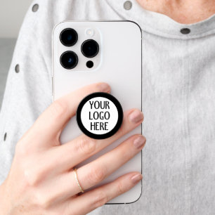 Customize Your Black White company logo PopSocket
