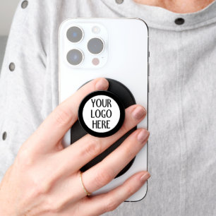 Customize Your Black White company logo PopSocket