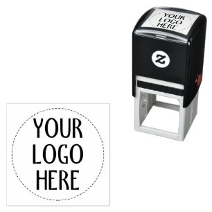 Customize Your Black White company logo Self-inking Stamp
