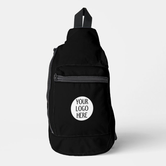 Customize Your Black White company logo Sling Bag (Front)