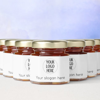 Customize Your Black White company logo slogan Honey Jar Favors