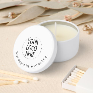 Customize Your Black White company logo slogan Mini Candle Favors
