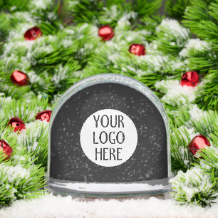 Customize Your Black White company logo Snow Globe