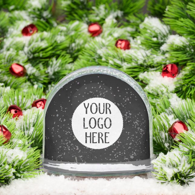 Customize Your Black White company logo Snow Globe (Christmas)