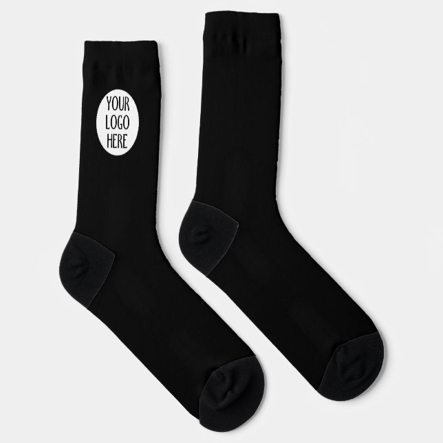 Customize Your Black White company logo Socks (Right)