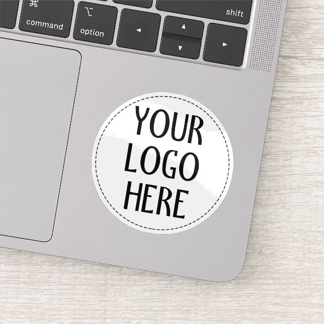 Customize Your Black White company logo Sticker (Detail)
