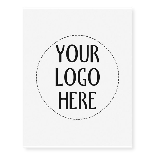 Customize Your Black White company logo Temporary Tattoos (Front)