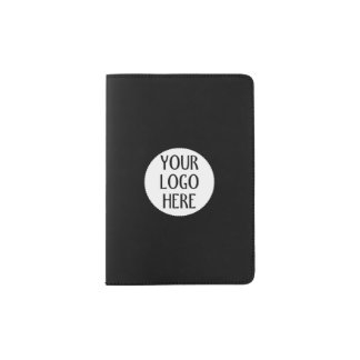 Customize Your Black White company logo travel Passport Holder