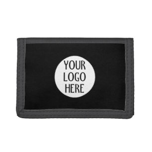 Customize Your Black White company logo Tri-fold Wallet
