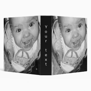 Customize Your Black White photo 3 Ring Binder