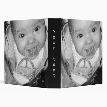 Customize Your Black White Photo 3 Ring Binder by PLdesign at Zazzle