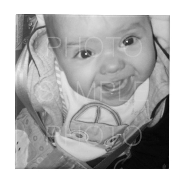 Customize Your Black White photo Ceramic Tile (Front)