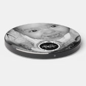 Customize Your Black White photo Monogram Wireless Charger (Front 2)