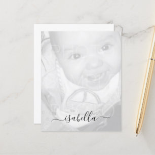 Customize Your Black White photo name paper sheet