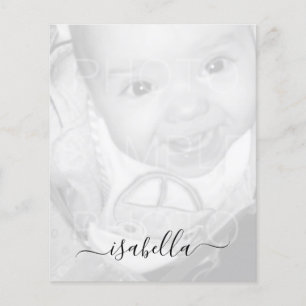 Customize Your Black White photo name paper sheet