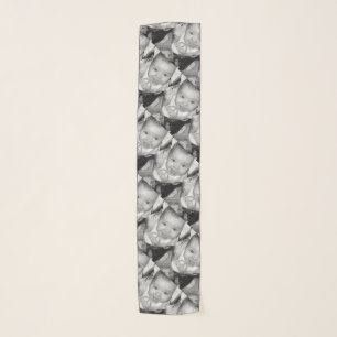 Customize Your Black White photo pattern Scarf