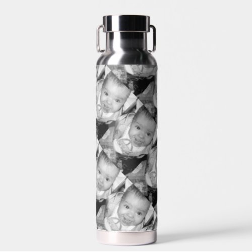 Customize Your Black White photo pattern Water Bottle