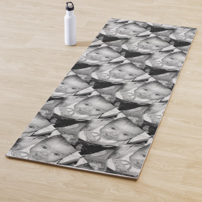 Customize Your Black White photo pattern Yoga Mat (In Situ)